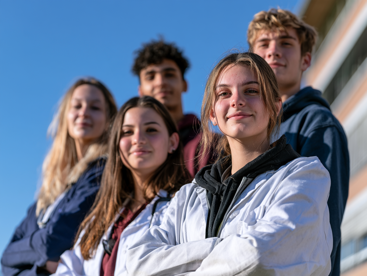 Happy International students